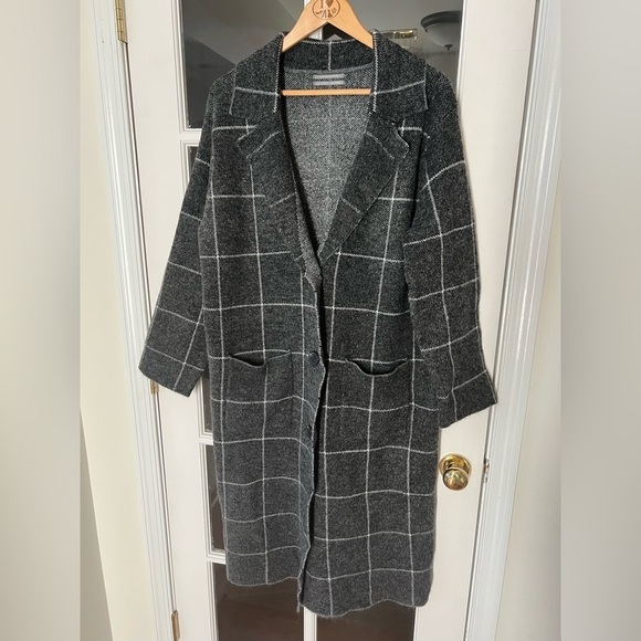 Anthropologie Solenne Windowpane Sweater/Jacket - Size L - Picture 3 of 8